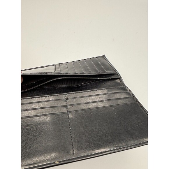 Vintage Esha Black Patent Fold Over Wallet - Picture 7 of 9
